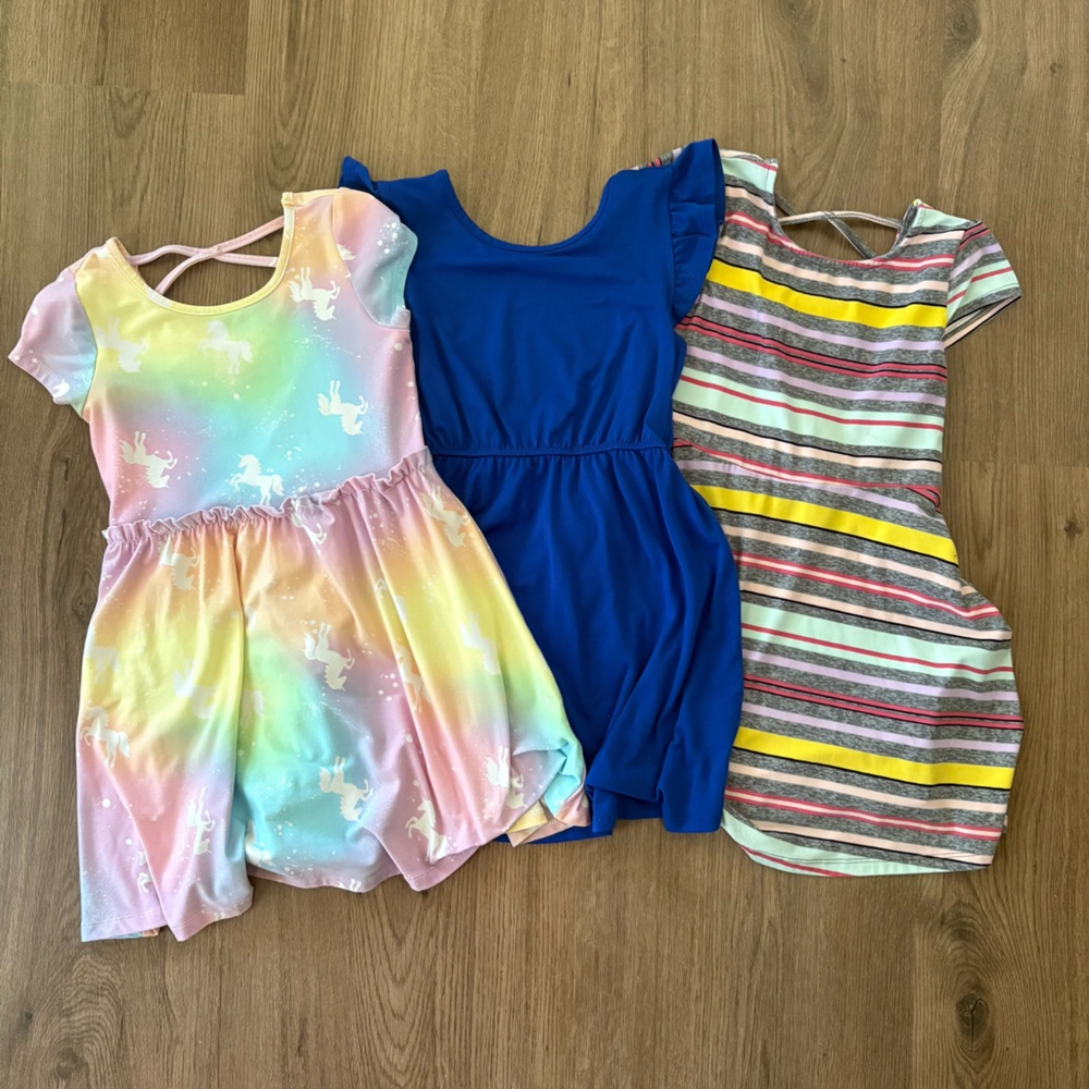 Epic Threads Dress Bundle Size 5 Rainbow Unicorn Striped Sundresses